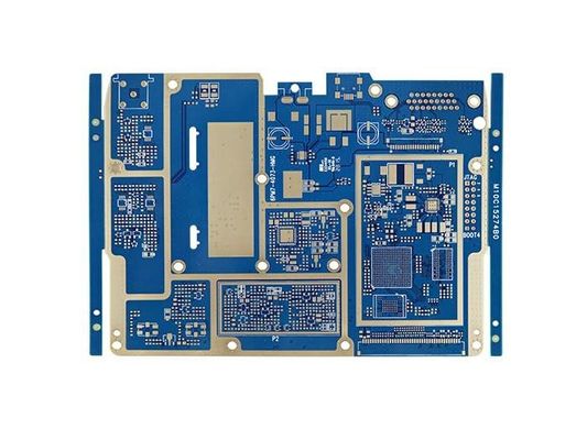 6L HDI Blue Pcb Board Lead Free 0.1mm Dril Holes FR4 Material 100% E - Test